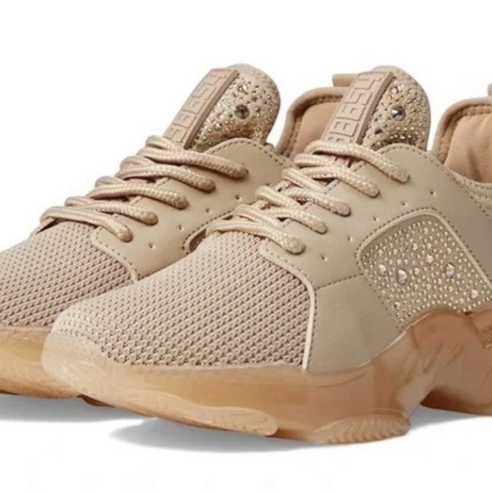 Steve Madden Nude Blush Rhinestone Sneakers, 7.5